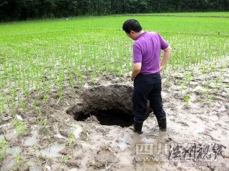 成都4天內(nèi)現(xiàn)多處天坑 專家稱與地震無關(guān)(圖)