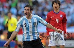 世界杯-梅西造2球伊瓜因帽子戲法阿根廷4-1韓國(guó)