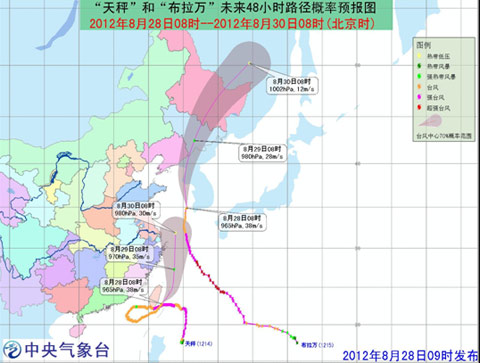 布拉萬今白將登陸朝鮮 天秤沿臺(tái)灣北上