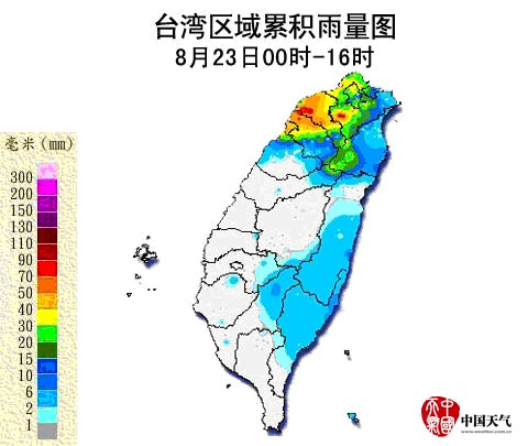 強(qiáng)臺(tái)風(fēng)“天秤”給臺(tái)灣北部帶來(lái)明顯降水