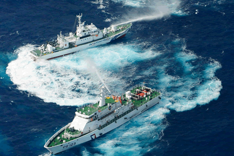 臺灣和日本開戰(zhàn)打水炮 有我海軍護衛(wèi)艦在臺海巡艦還擊水炮