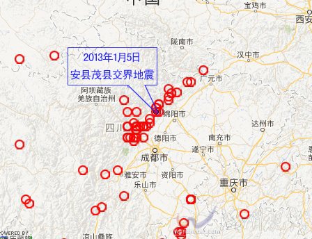 四川綿竹安縣茂縣交界3.8級(jí)地震