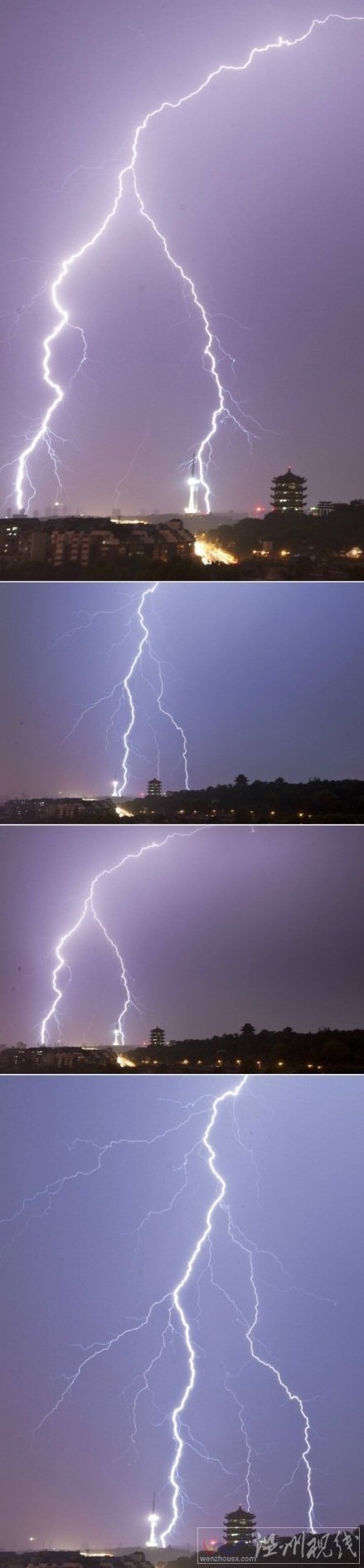 武漢18日大風(fēng)大雨閃電一起來襲 降雨對整體降溫作用不大