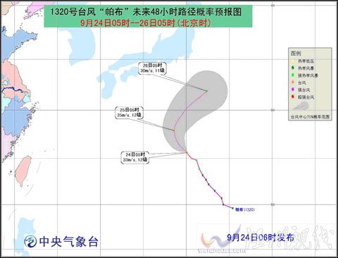 20號臺風(fēng)帕布最新路徑圖