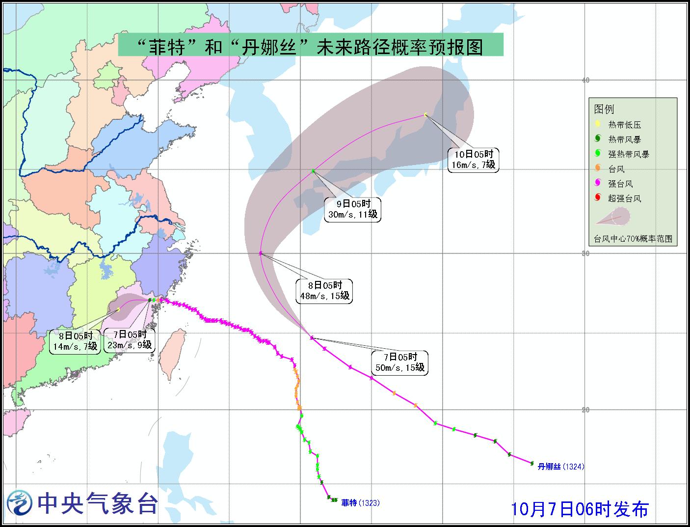 臺(tái)風(fēng)丹娜絲路徑