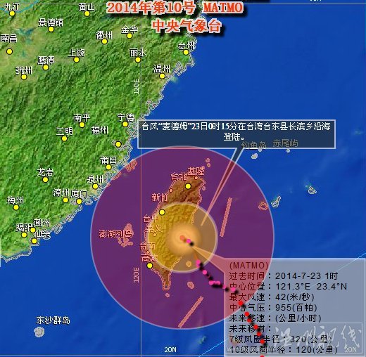 強臺風麥德姆登陸臺灣