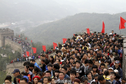 八達嶺長城現(xiàn)人海