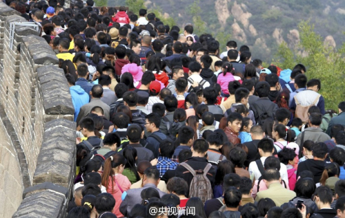 八達嶺長城現(xiàn)人海
