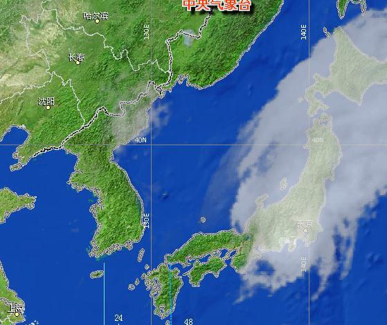 臺(tái)風(fēng)巴蓬登陸日本時(shí)衛(wèi)星云圖