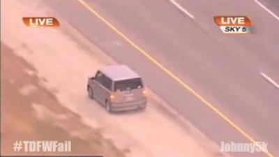 美國(guó)大媽與警車飚車