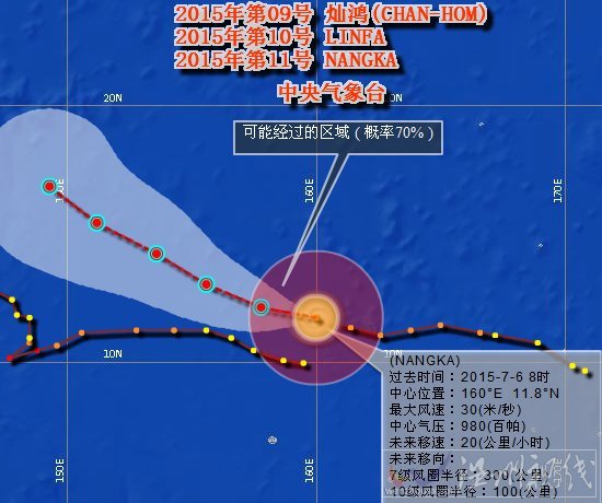 臺(tái)風(fēng)浪卡路徑圖
