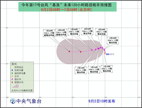 臺(tái)風(fēng)基洛路徑預(yù)報(bào)圖