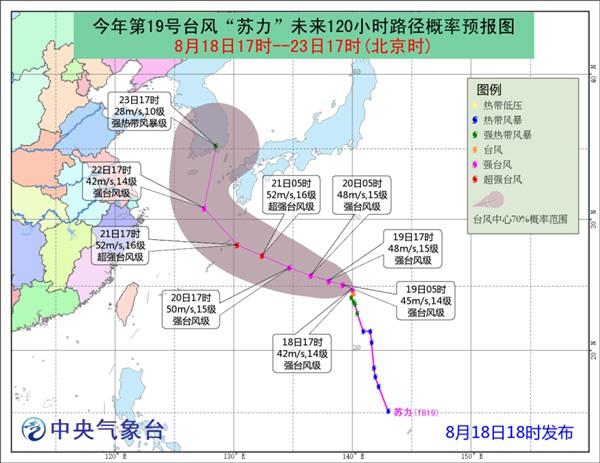 臺(tái)風(fēng)蘇力路徑預(yù)報(bào)圖