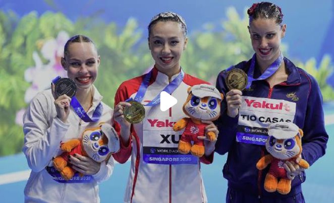 中國隊首金!世界泳聯(lián)世錦賽徐匯妍花游女子單人技術(shù)自選奪冠